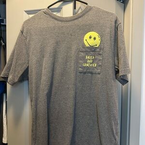 Gray Tee with Yellow Smiley Face